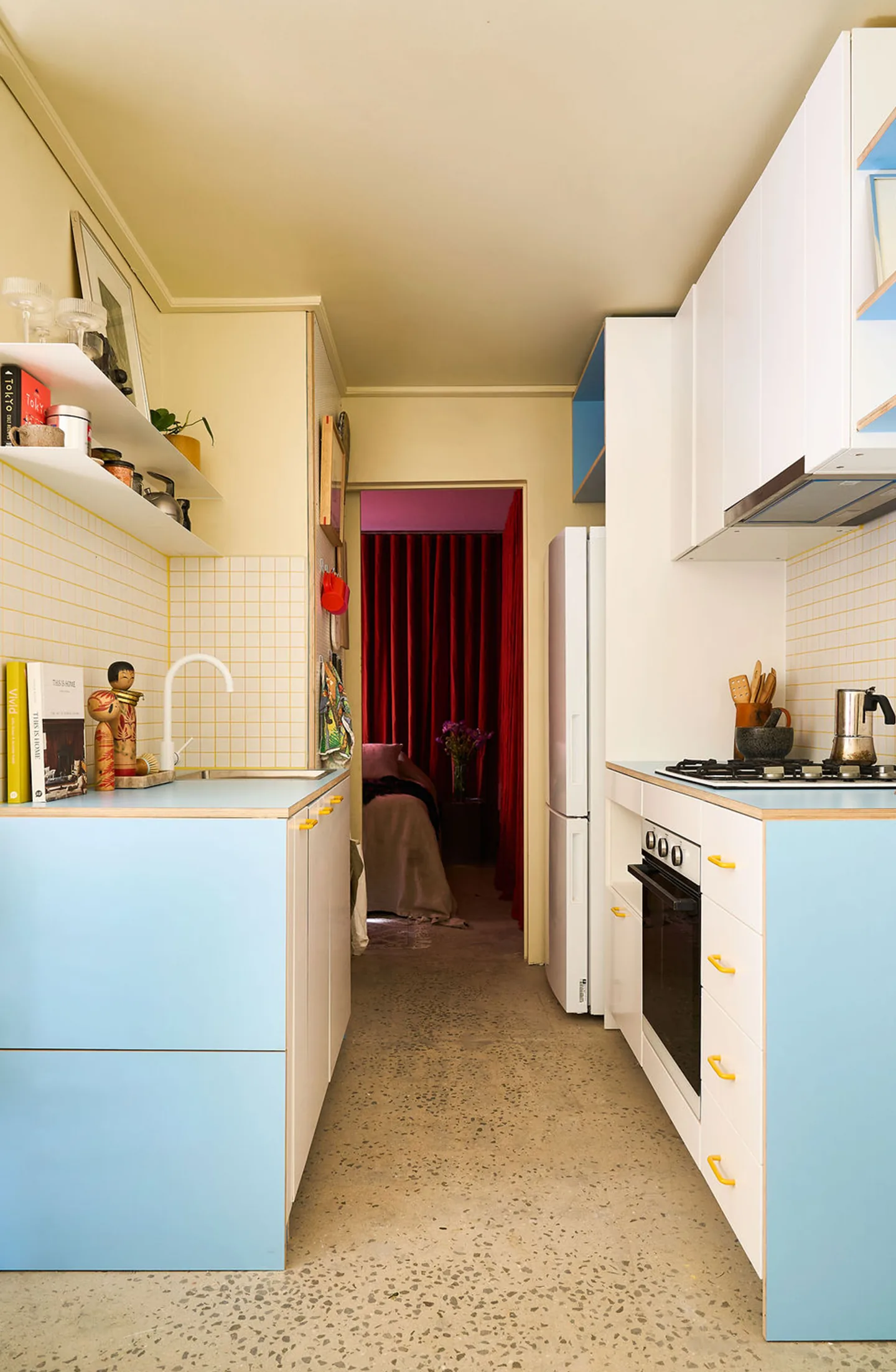 Draft House — fold-away workspace and bedroom enclosure detail